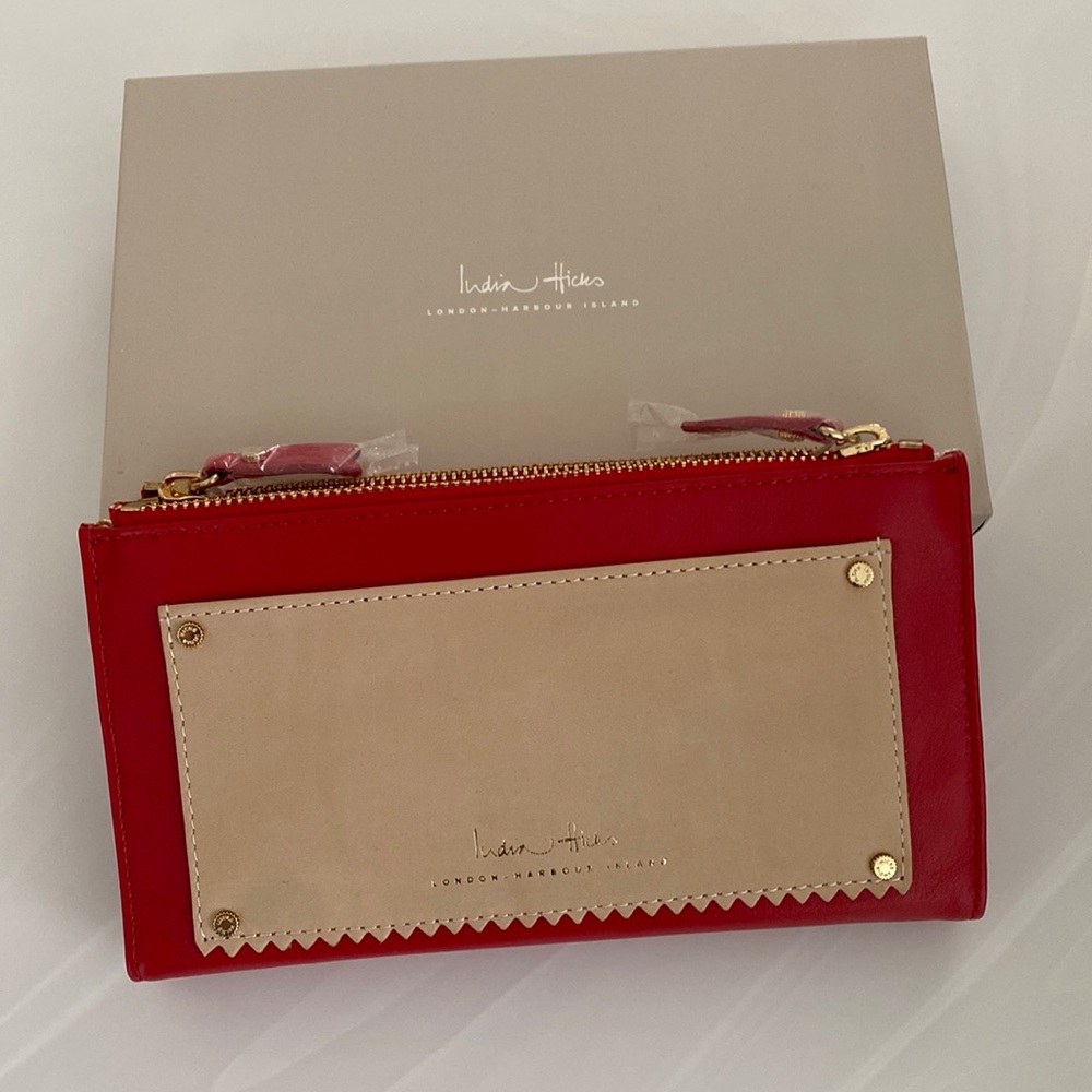NWOT India Hicks GORGEOUS wallet in soft red leather
